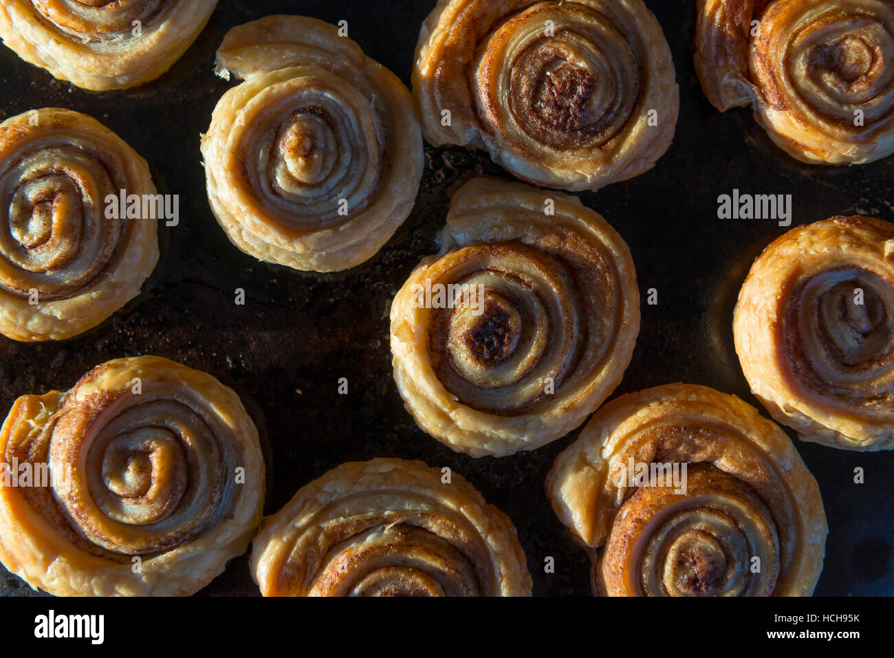 La cannella swirl pasticceria colazione Foto Stock
