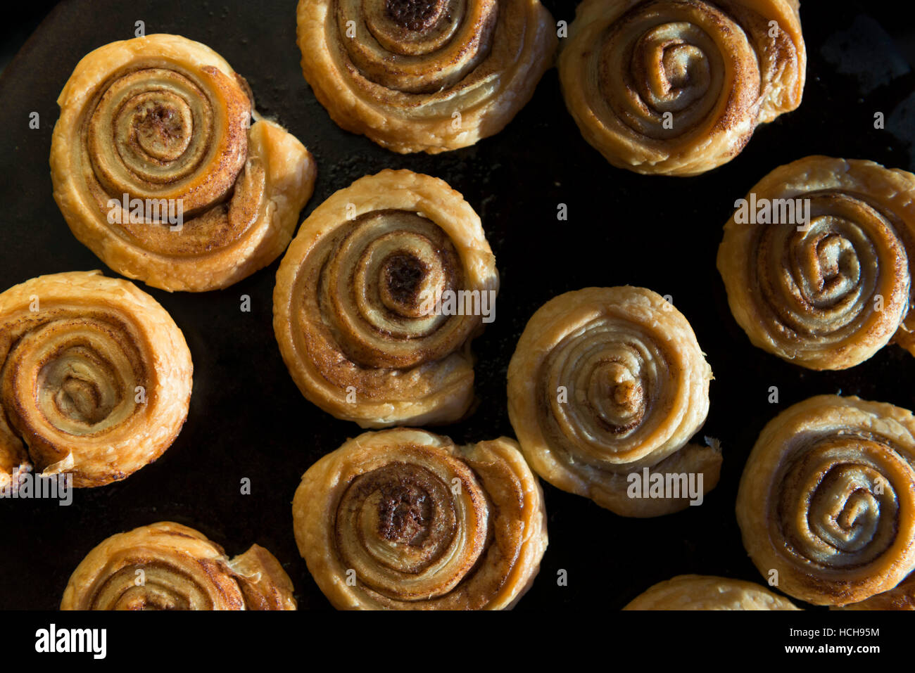 La cannella swirl pasticceria colazione Foto Stock