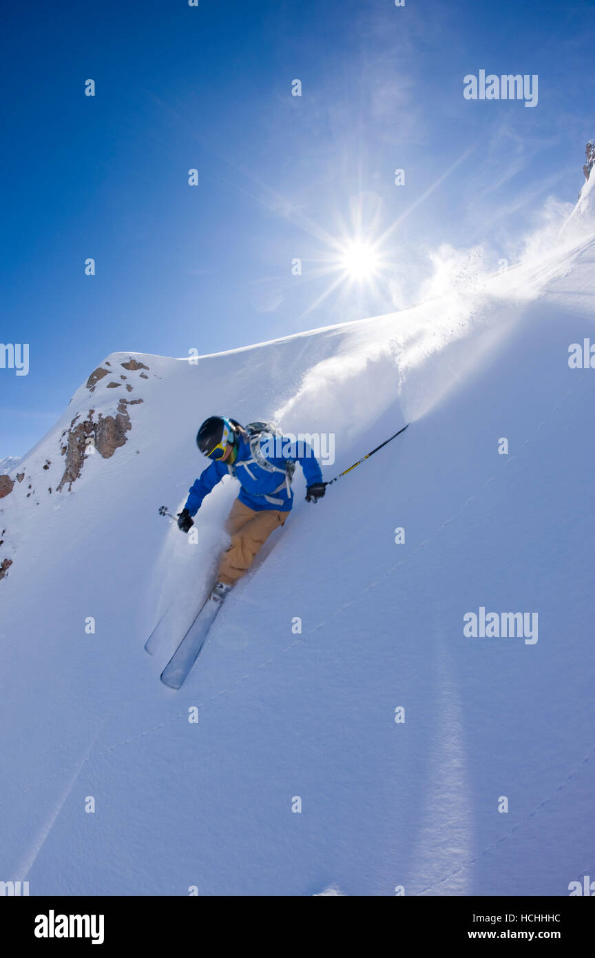 Ingrid Backstrom sciare a San Moritz, Svizzera. Foto Stock