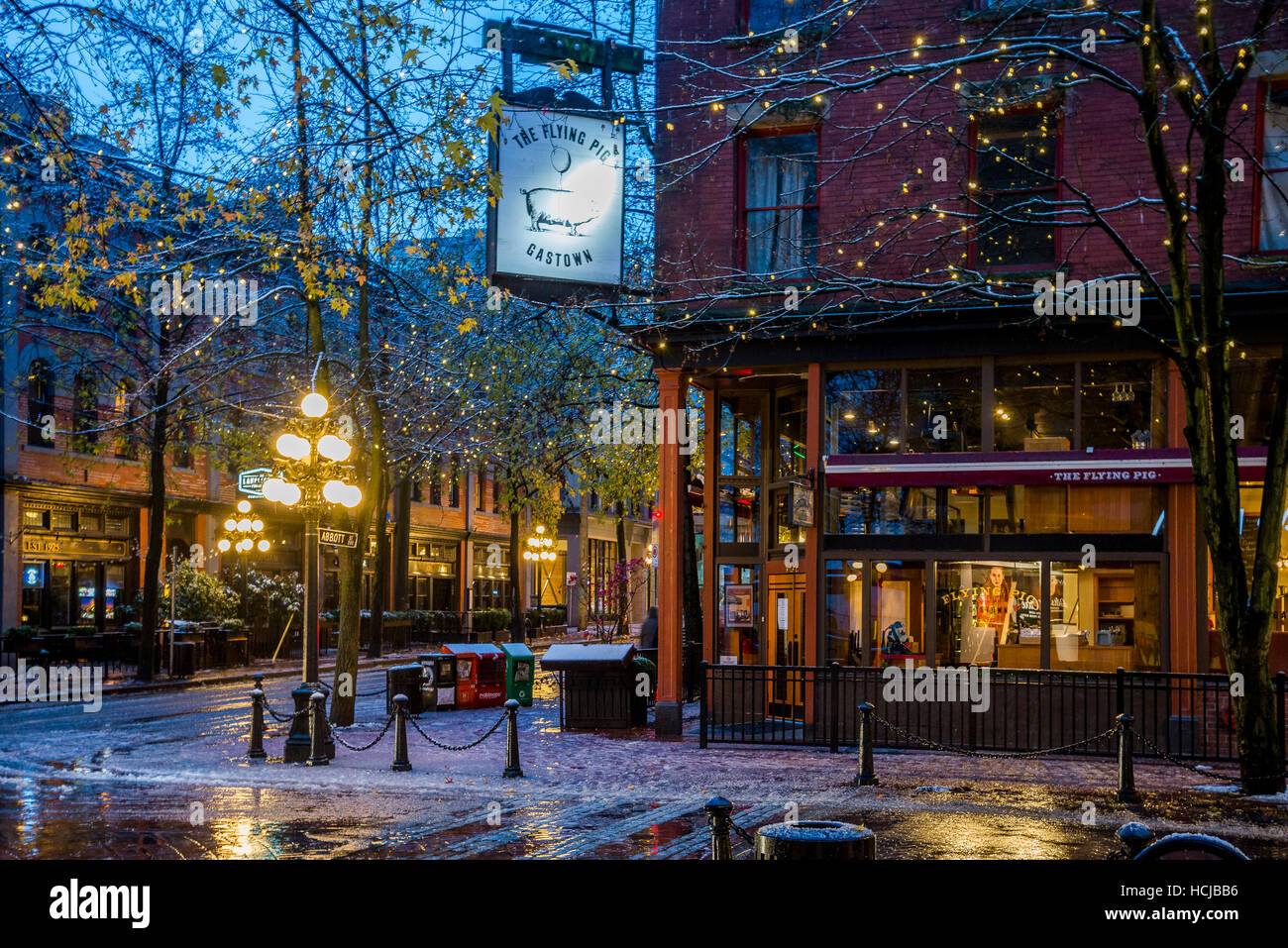 Flying Pig, bar ristorante, Gastown, Vancouver, British Columbia, Canada. Foto Stock
