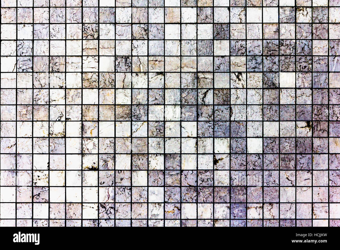Marmo bianco-pietra texture a mosaico sullo sfondo Foto Stock