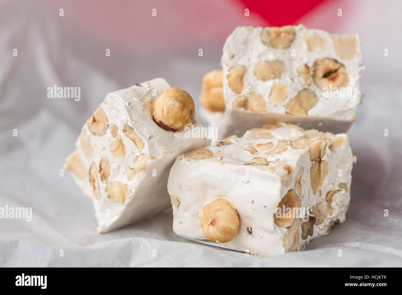 Torrone di nocciole o il torrone di Sardegna Foto Stock