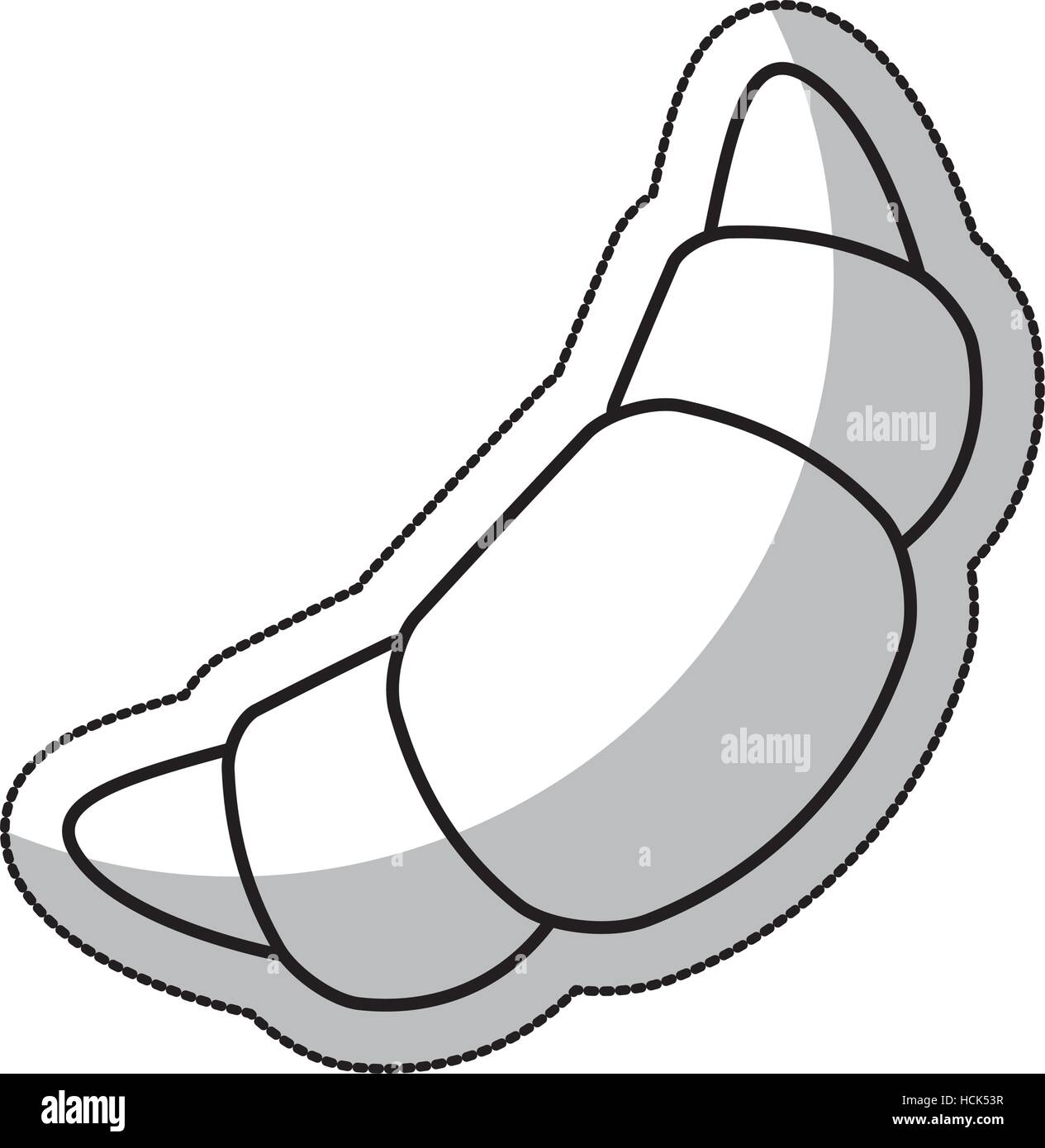 Croissant pane icona isolato illustrazione vettoriale design Illustrazione Vettoriale