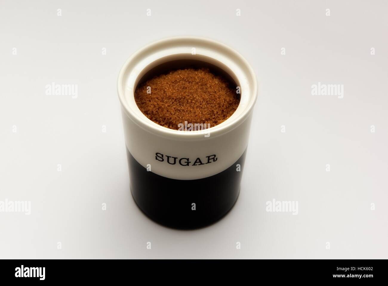 Zucchero di canna in una cucina vaso di storage Foto Stock