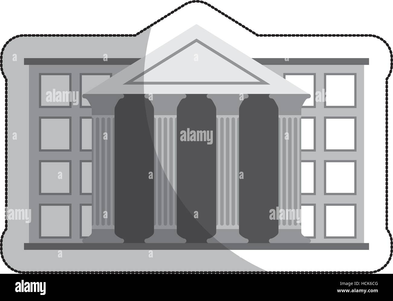 Corte edificio icona isolato illustrazione vettoriale design Illustrazione Vettoriale