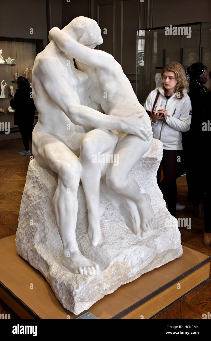 'Il Bacio' (Le Baiser) da Auguste Rodin nel Museo Rodin, Saint Germain, Paris, Francia Foto Stock