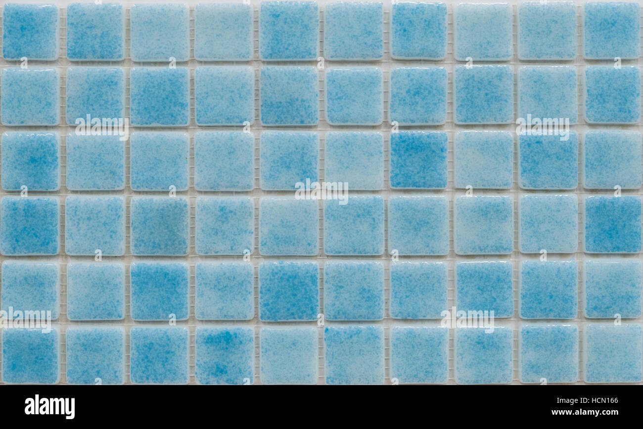 Tessere mosaico closeup - blu piscina piastrelle macro Foto Stock