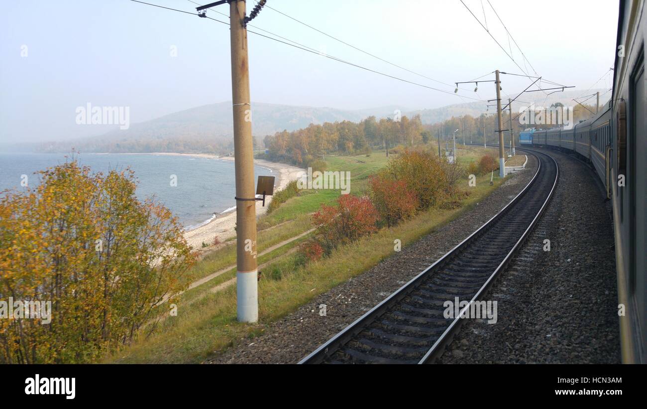 Trans Siberian railway lago russo Foto Stock