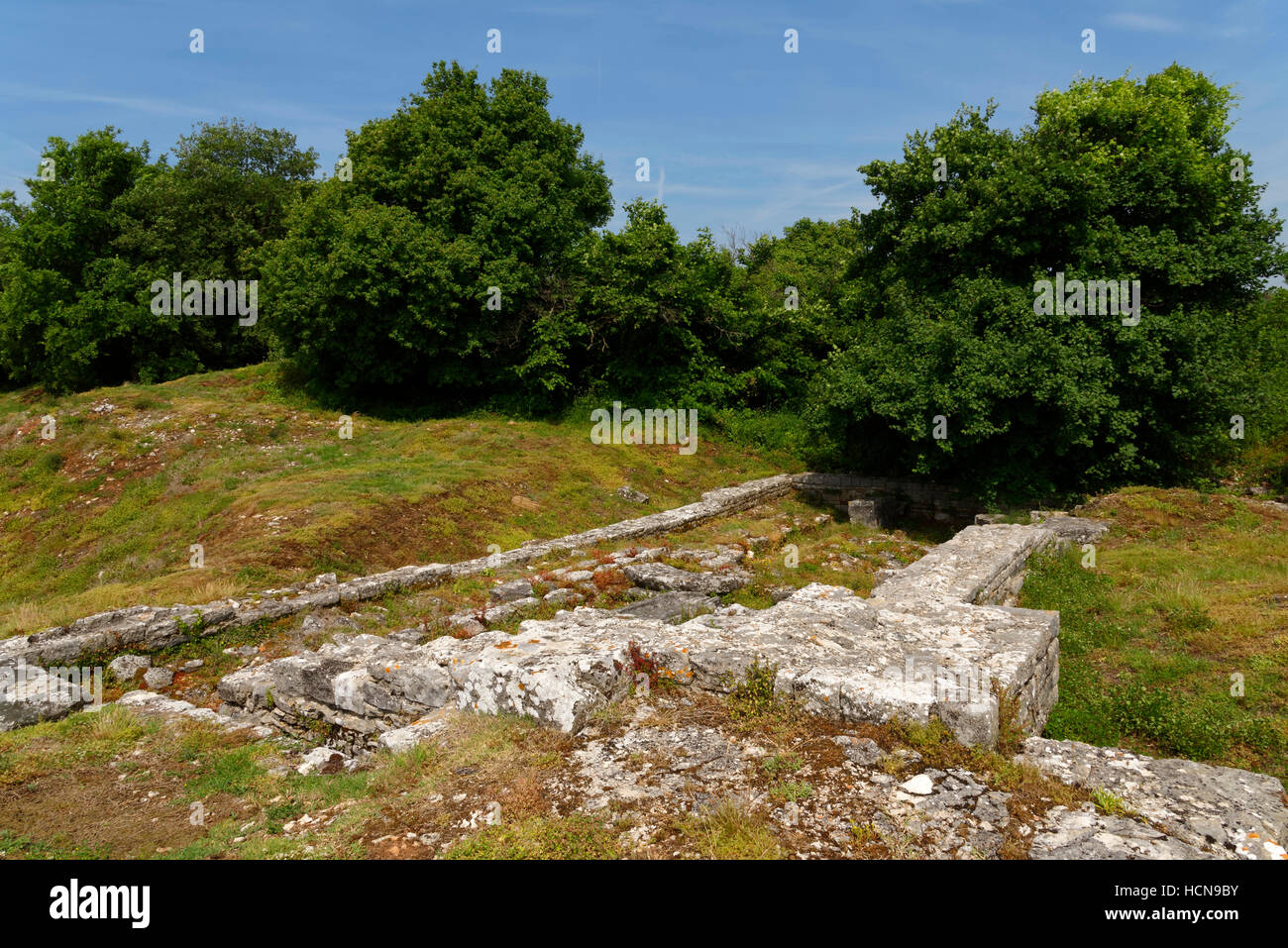 Rovine di antiche città vicino a Nesactium Vizače, Istria, Croazia Foto Stock