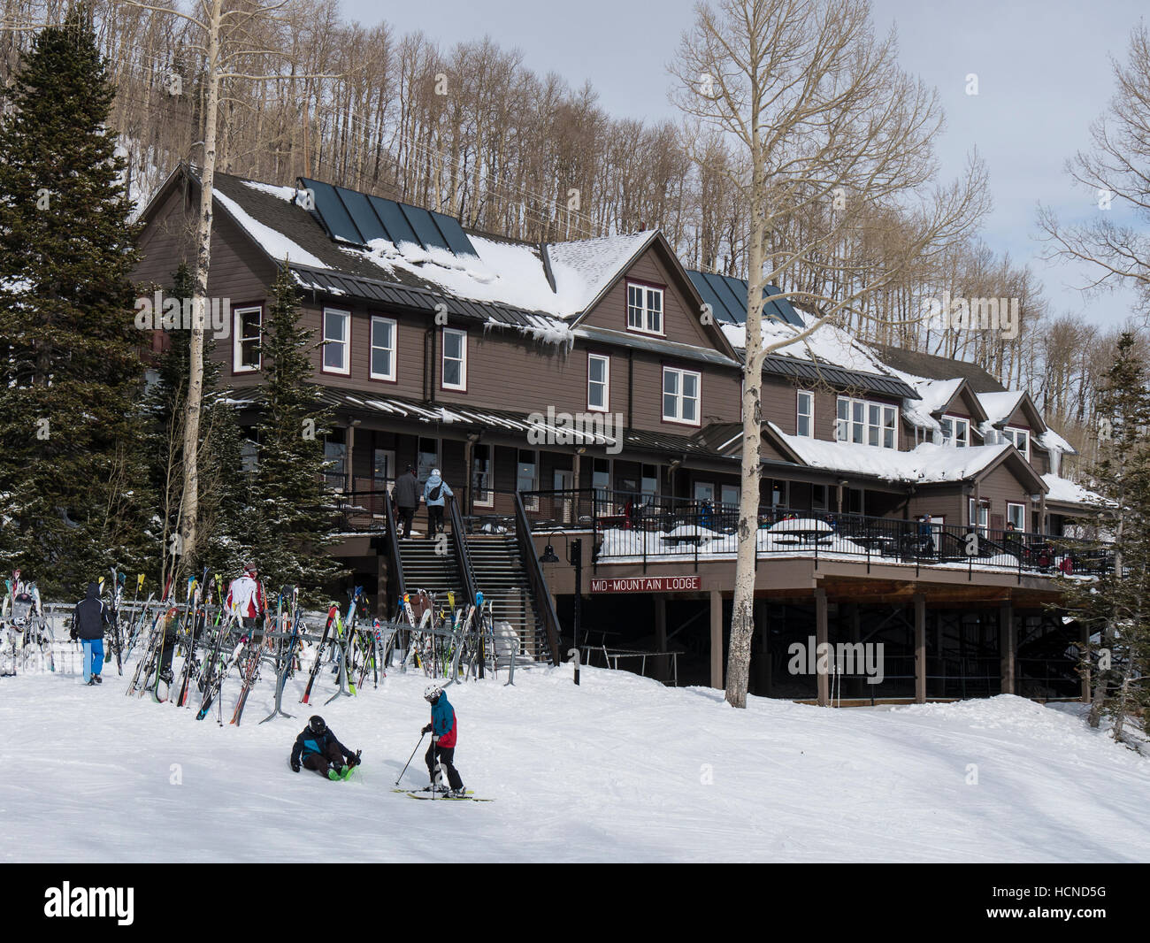 Mid-Mountain Lodge, Park City Mountain Resort, Park City, Utah. Foto Stock