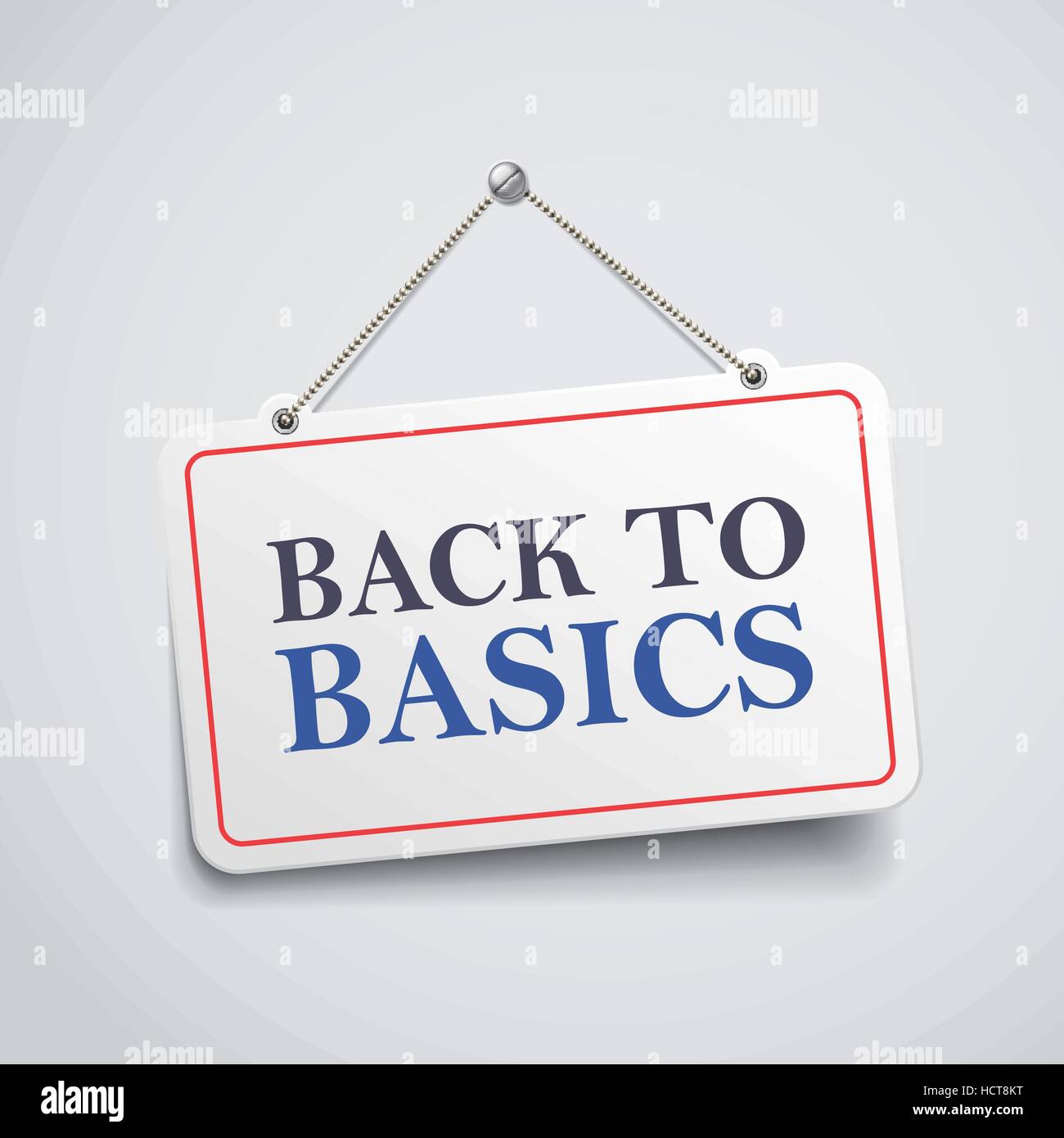 Back to basics insegna isolato sul muro bianco Illustrazione Vettoriale