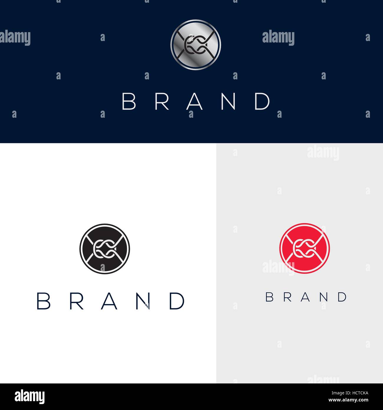 Nodo logo vettoriale. Emblema del nodo Illustrazione Vettoriale