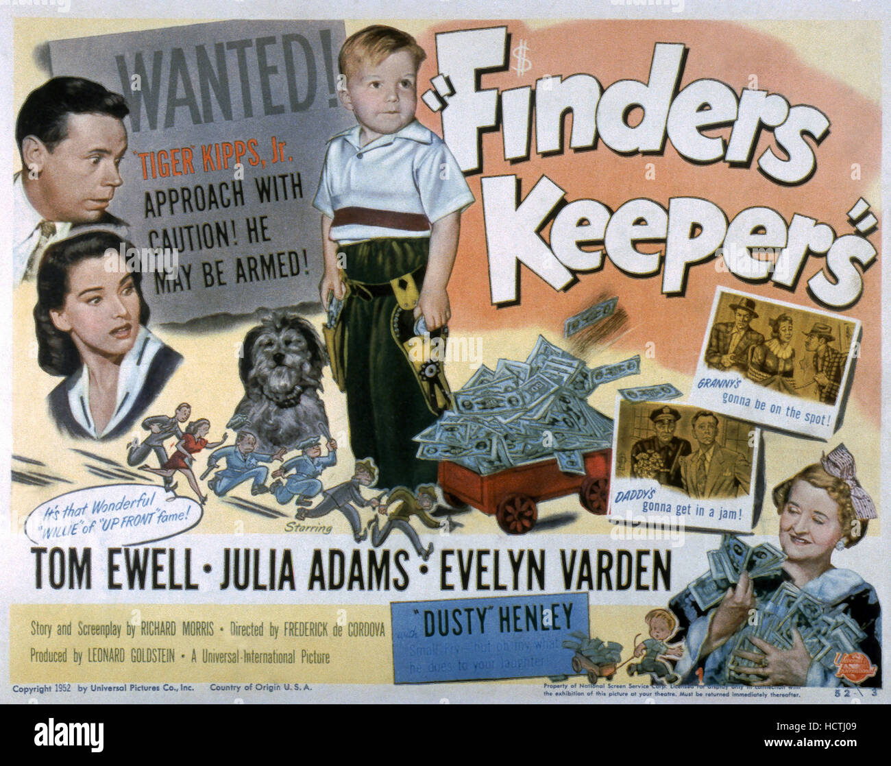 FINDERS KEEPERS, da sinistra: Tom Ewell, Julie Adams, polveroso Henley, Evelyn Varden, 1952 Foto Stock