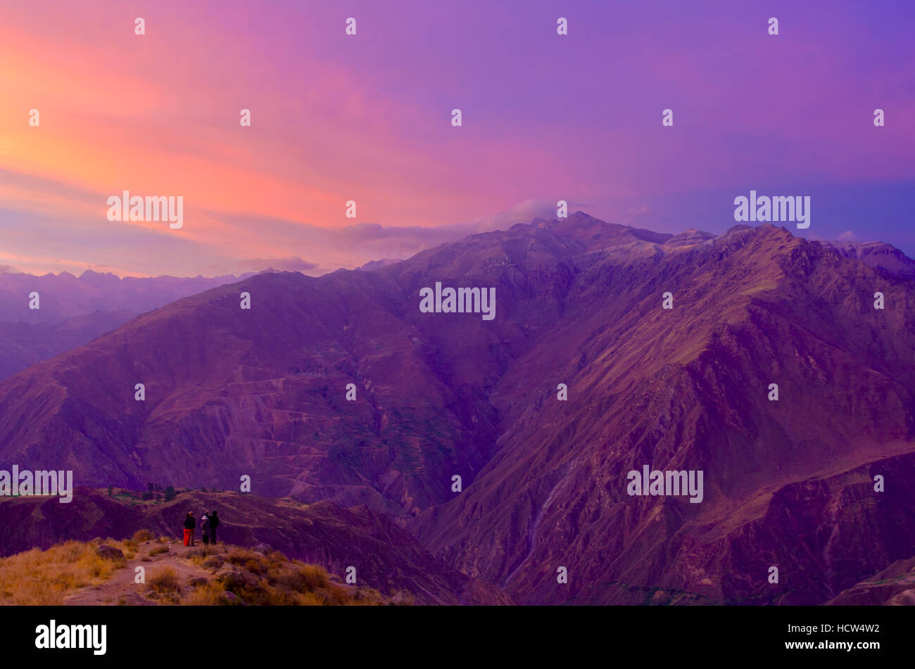 Il Canion del Colca Tramonto Foto Stock