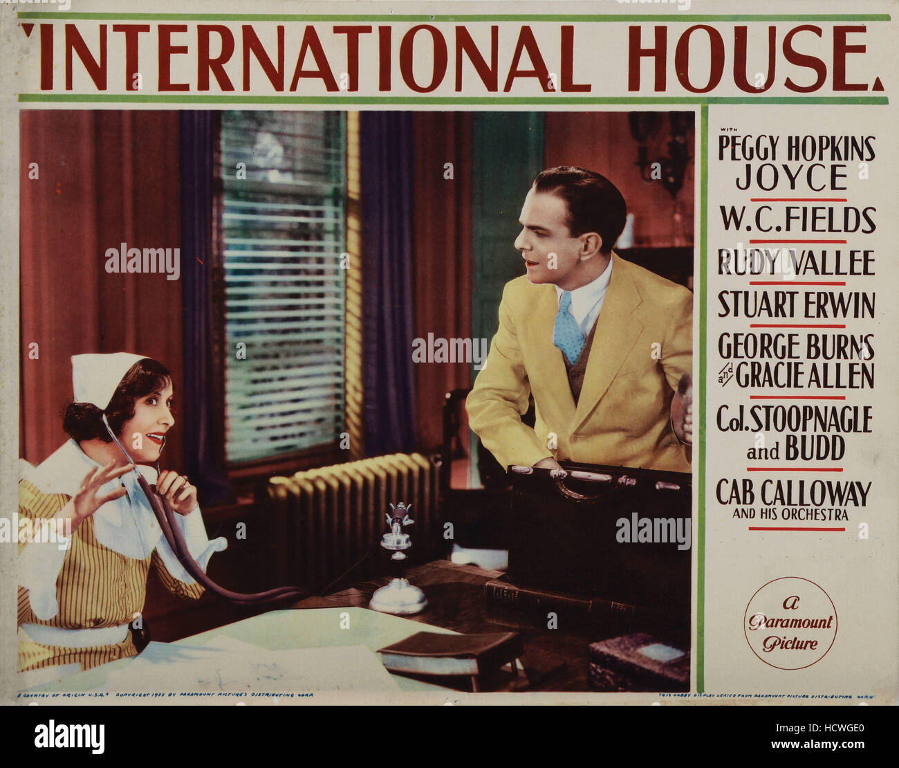 INTERNATIONAL HOUSE, Gracie Allen, George Burns, 1933 Foto Stock