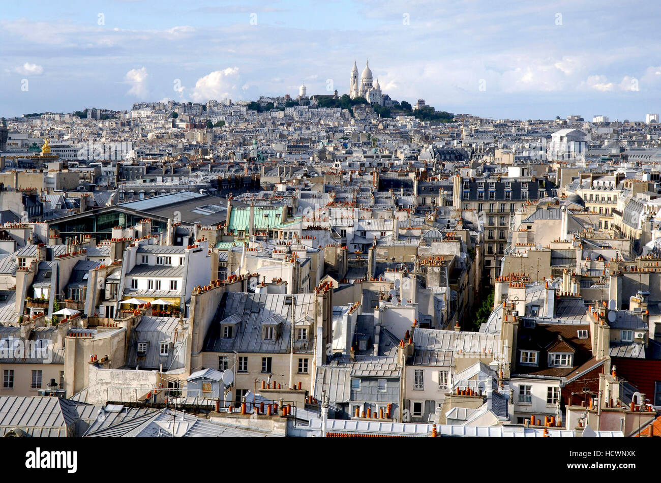 Ampia vista di Montmartre e Parigi / Francia Foto Stock