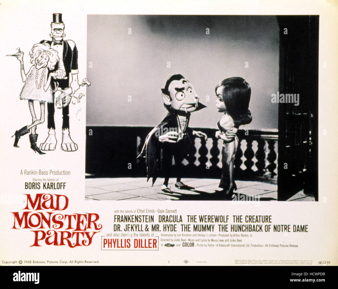 MAD MONSTER PARTY?, 1968, Dracula, animazione dei burattini Foto Stock