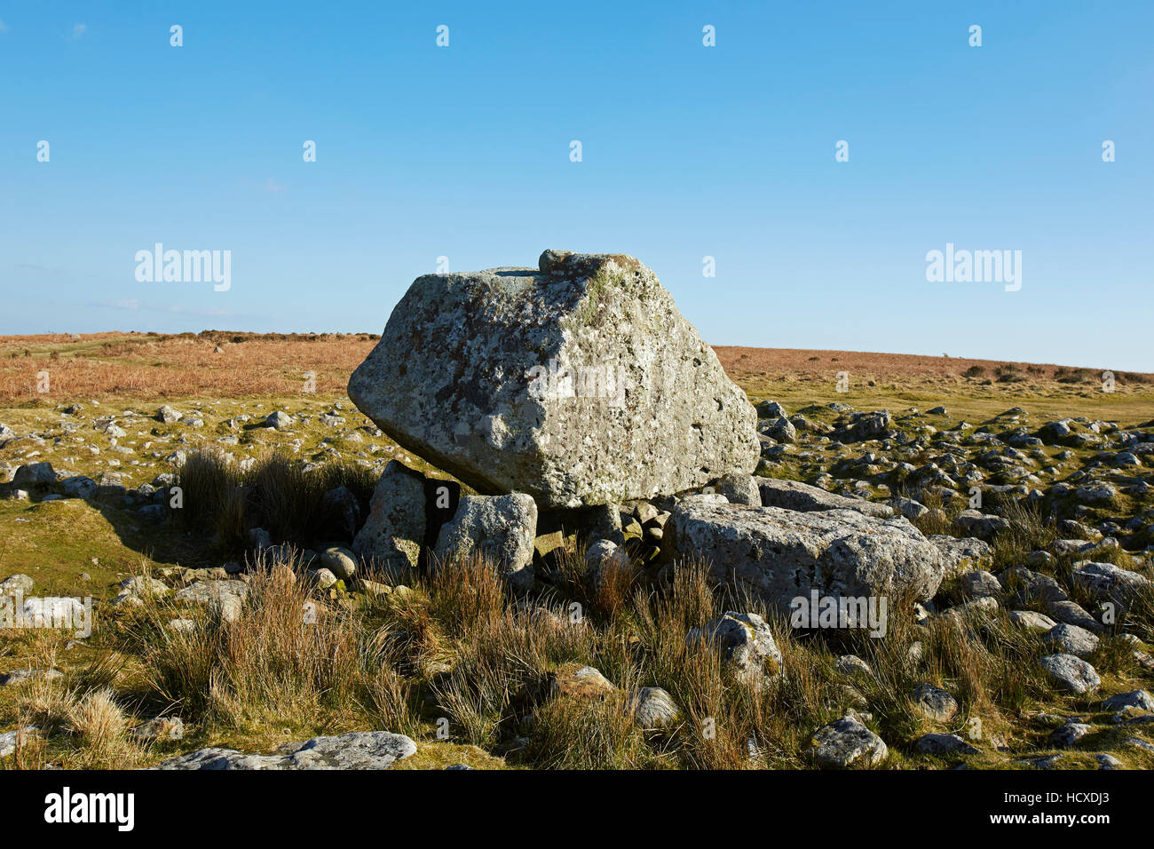 Arthur's pietra su Cefn Bryn, Gower, South Wales, Regno Unito Foto Stock