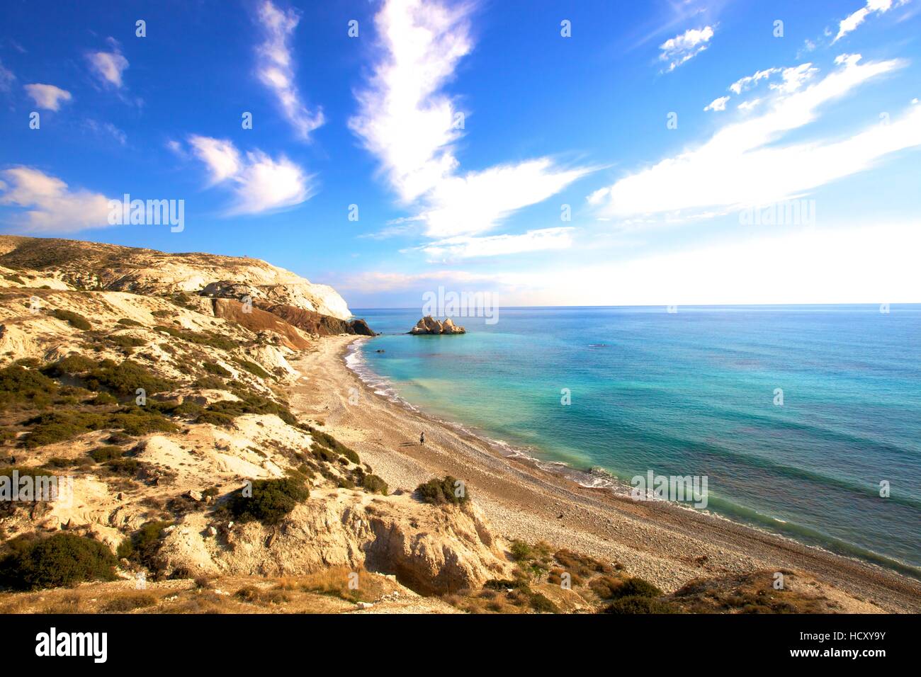 Roccia saracena, Paphos, Cipro, Mediterraneo orientale Mare Foto Stock