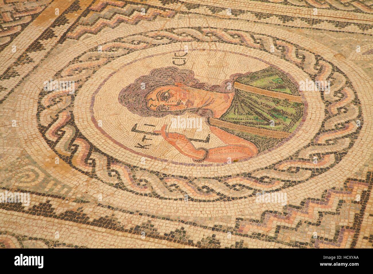 Mosaico, Kourion, Cipro Foto Stock