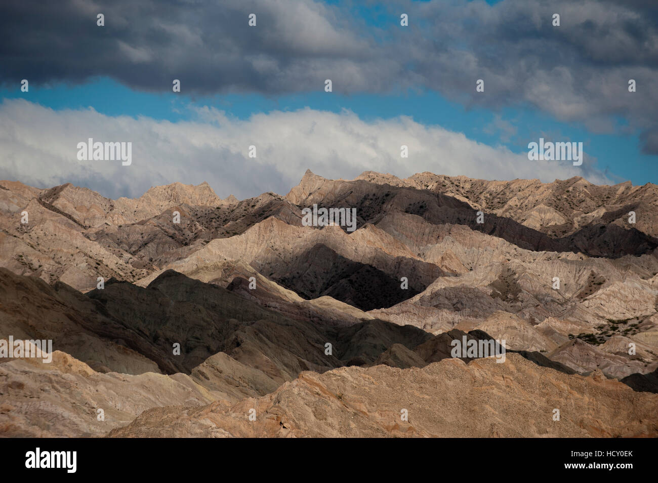 Le splendide formazioni rocciose della quebrada de las Flechas formato da piani inclinati di falde, Argentina Foto Stock