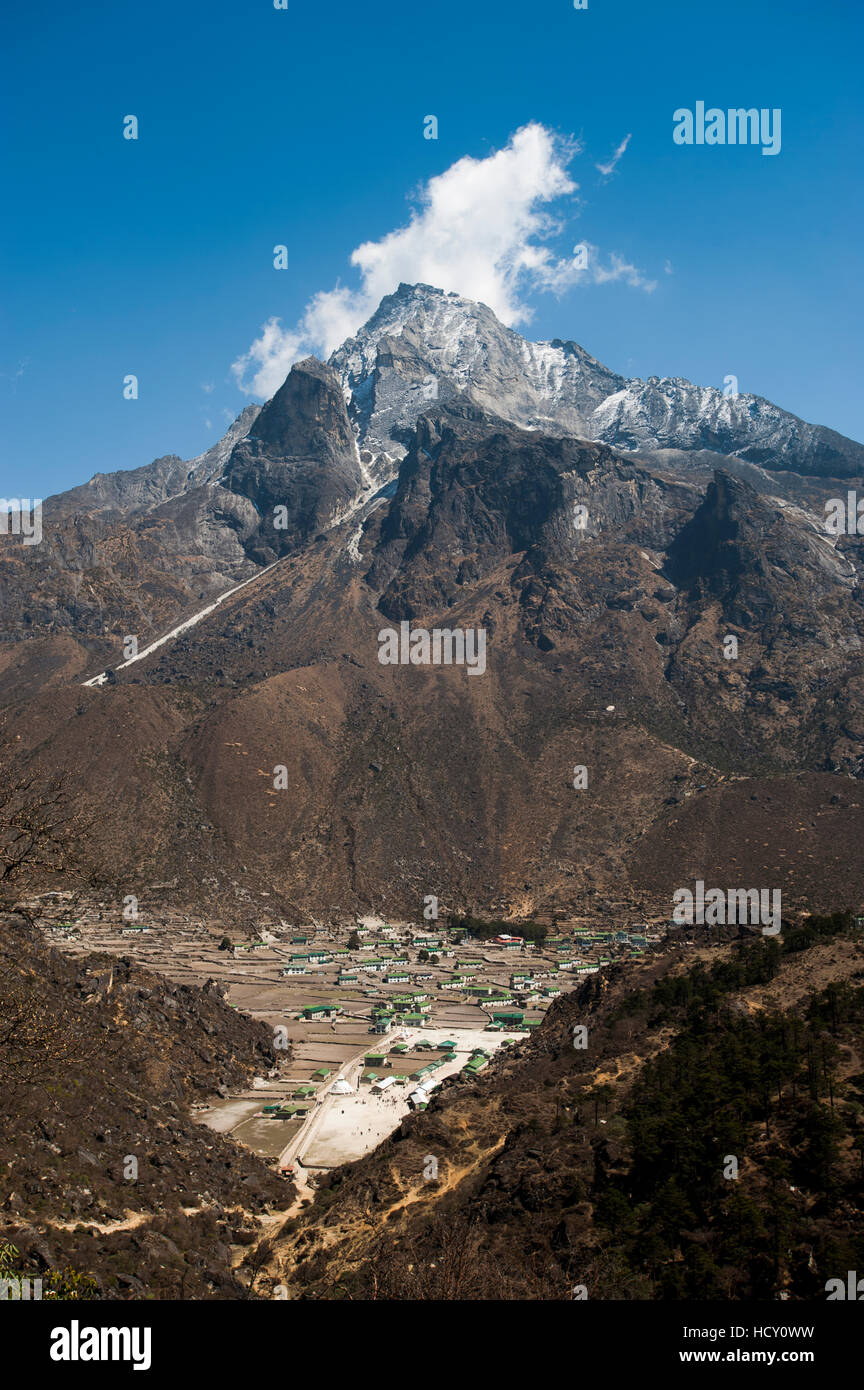 Villaggio di Khumjung nel Khumbu (Everest) Regione, Nepal Foto Stock