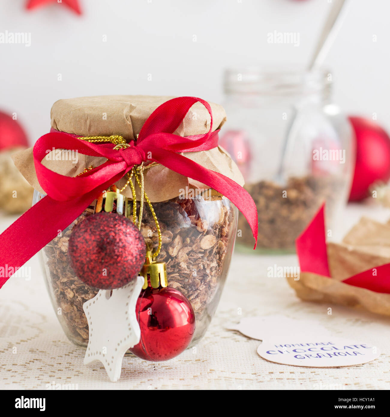 In casa di muesli di Natale Foto Stock