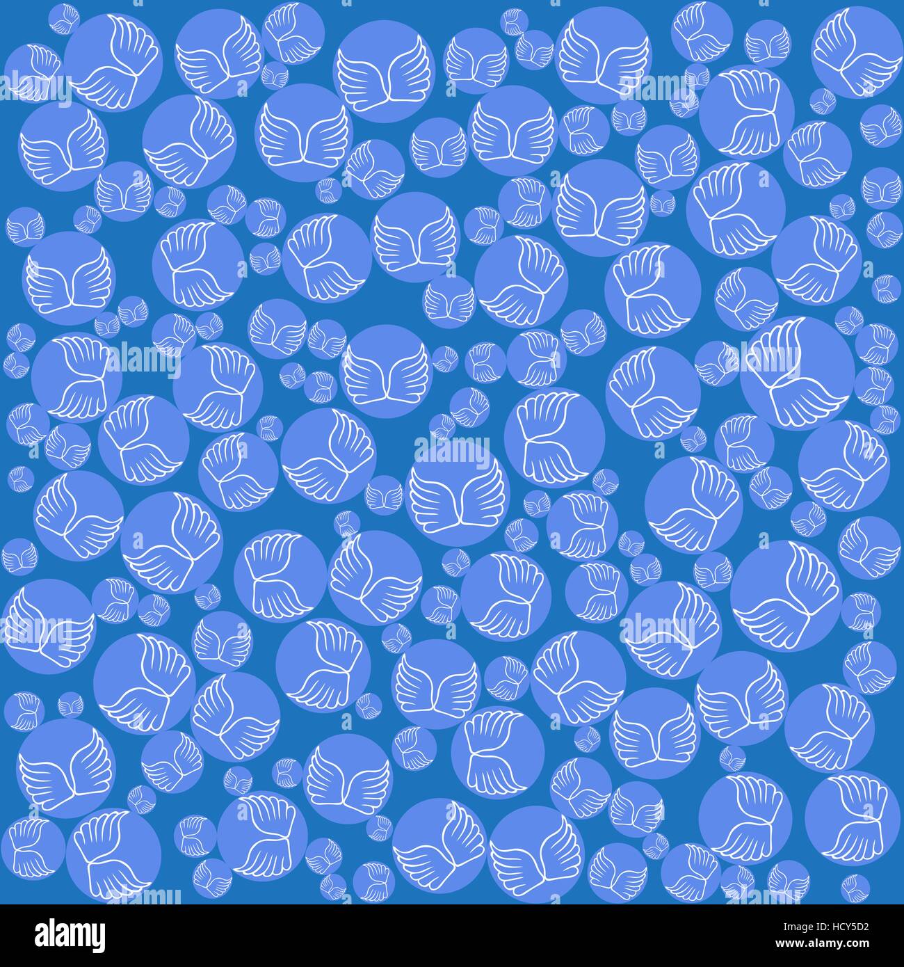 Angel Wings seamless pattern blu Illustrazione Vettoriale