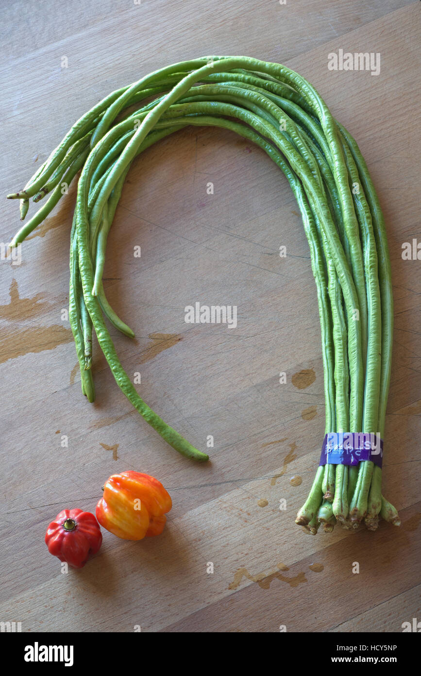 Yardlong Fave, Vigna unguiculata Foto Stock