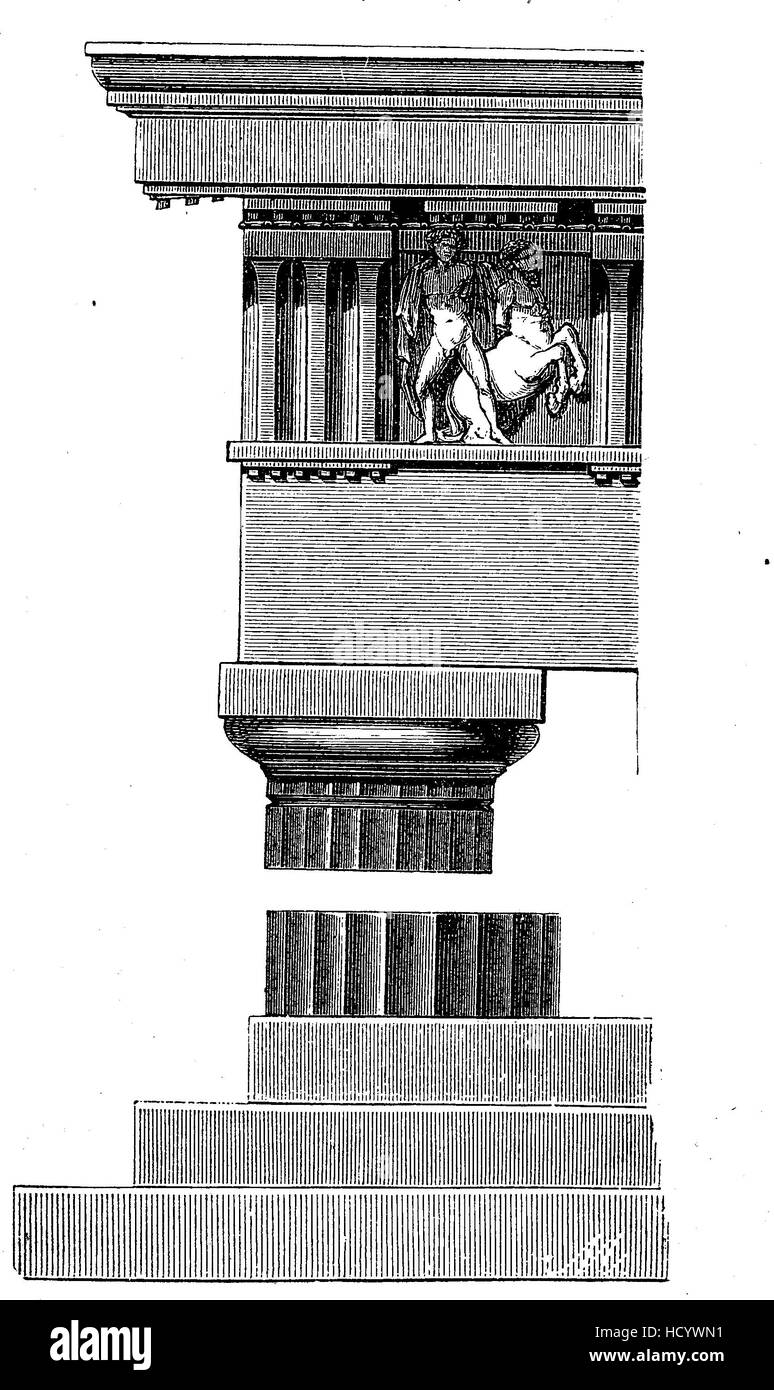 L'ordine dorico, pilastro, nel Partenone di Atene, Grecia, la storia di Roma antica, l'impero romano, Italia Foto Stock