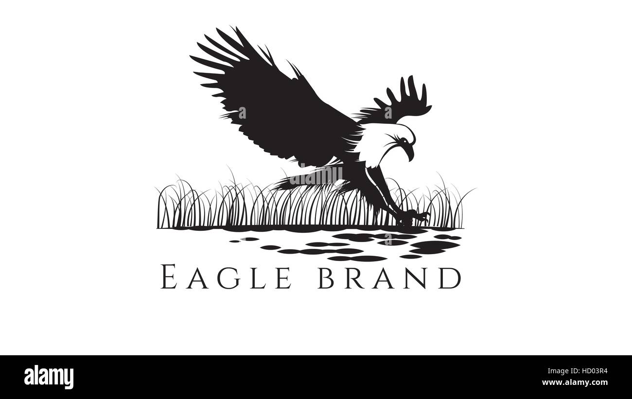 Sbarco eagle illustrazione vettoriale. Logo Eagle Illustrazione Vettoriale