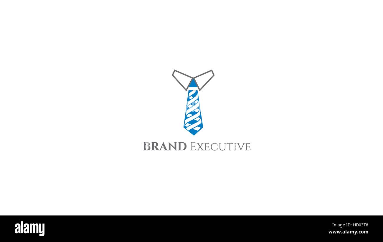 Tie collo vector logo design modello. Executive l identità del marchio Illustrazione Vettoriale