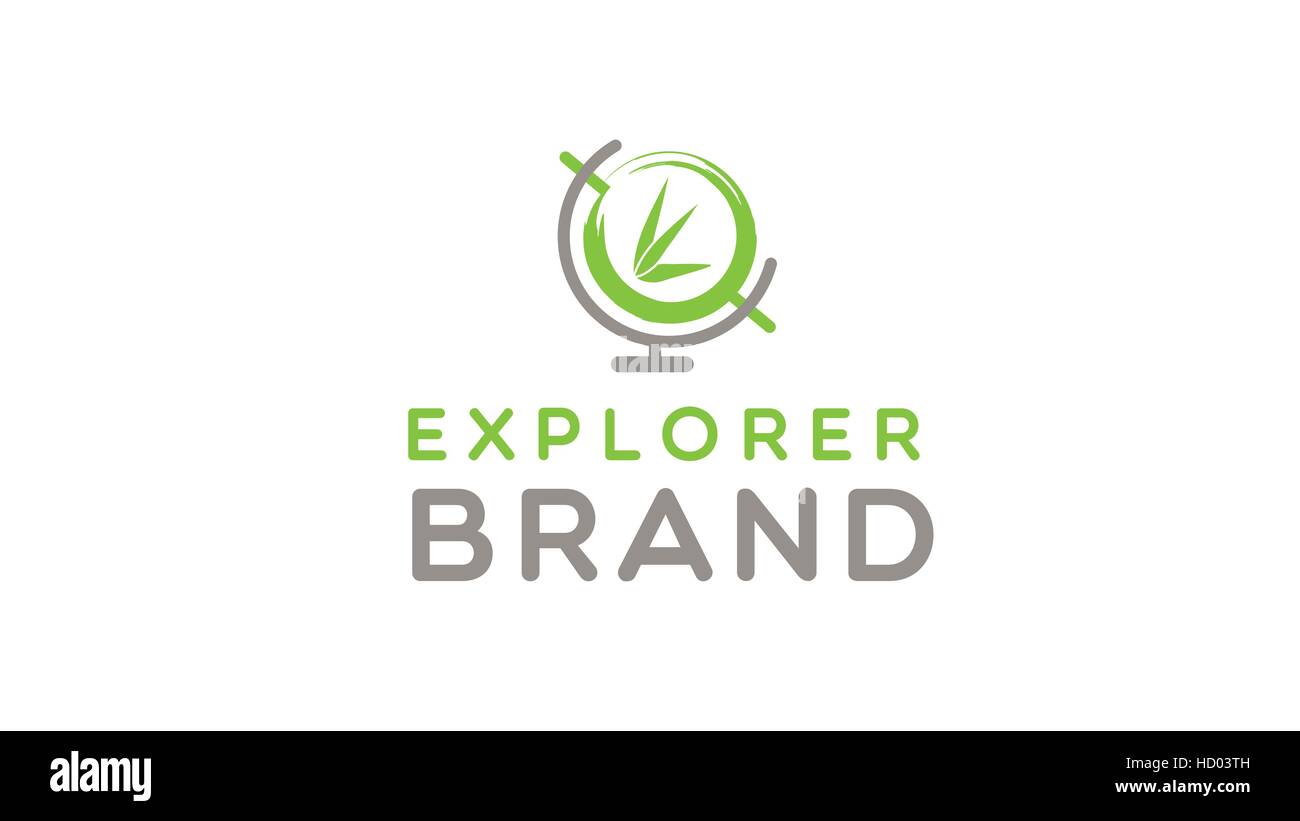 Explorer globe logo vettoriale del modello di progettazione Illustrazione Vettoriale
