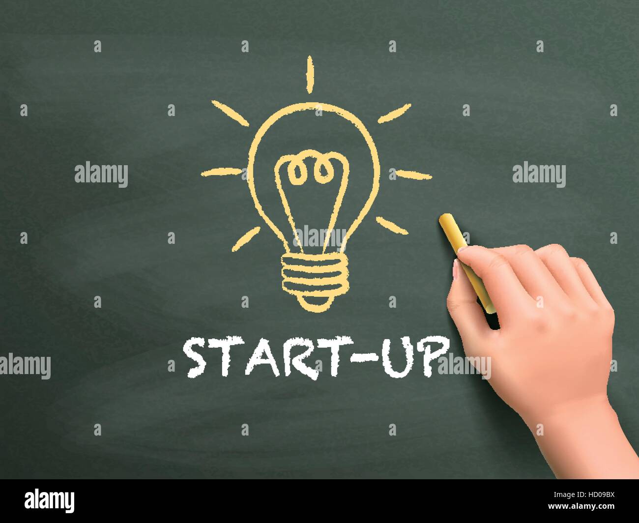 Start-up parola scritta a mano su lavagna Illustrazione Vettoriale