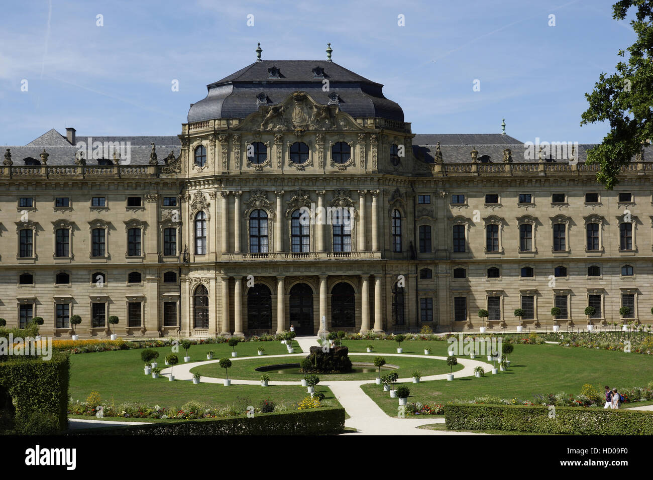Residenza di Würzburg, giardino anteriore, Würzburg, bassa Franconia, Baviera, Germania Foto Stock