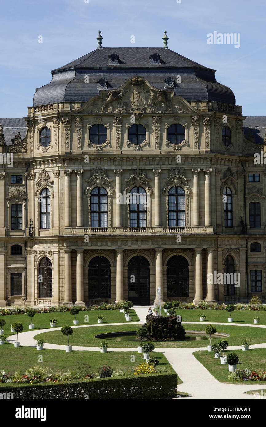 Residenza di Würzburg, giardino anteriore, Würzburg, bassa Franconia, Baviera, Germania Foto Stock
