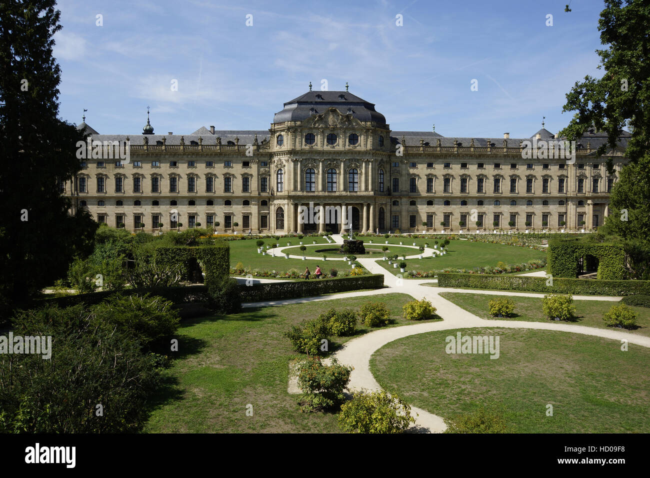 Residenza di Würzburg, giardino anteriore, Würzburg, bassa Franconia, Baviera, Germania Foto Stock