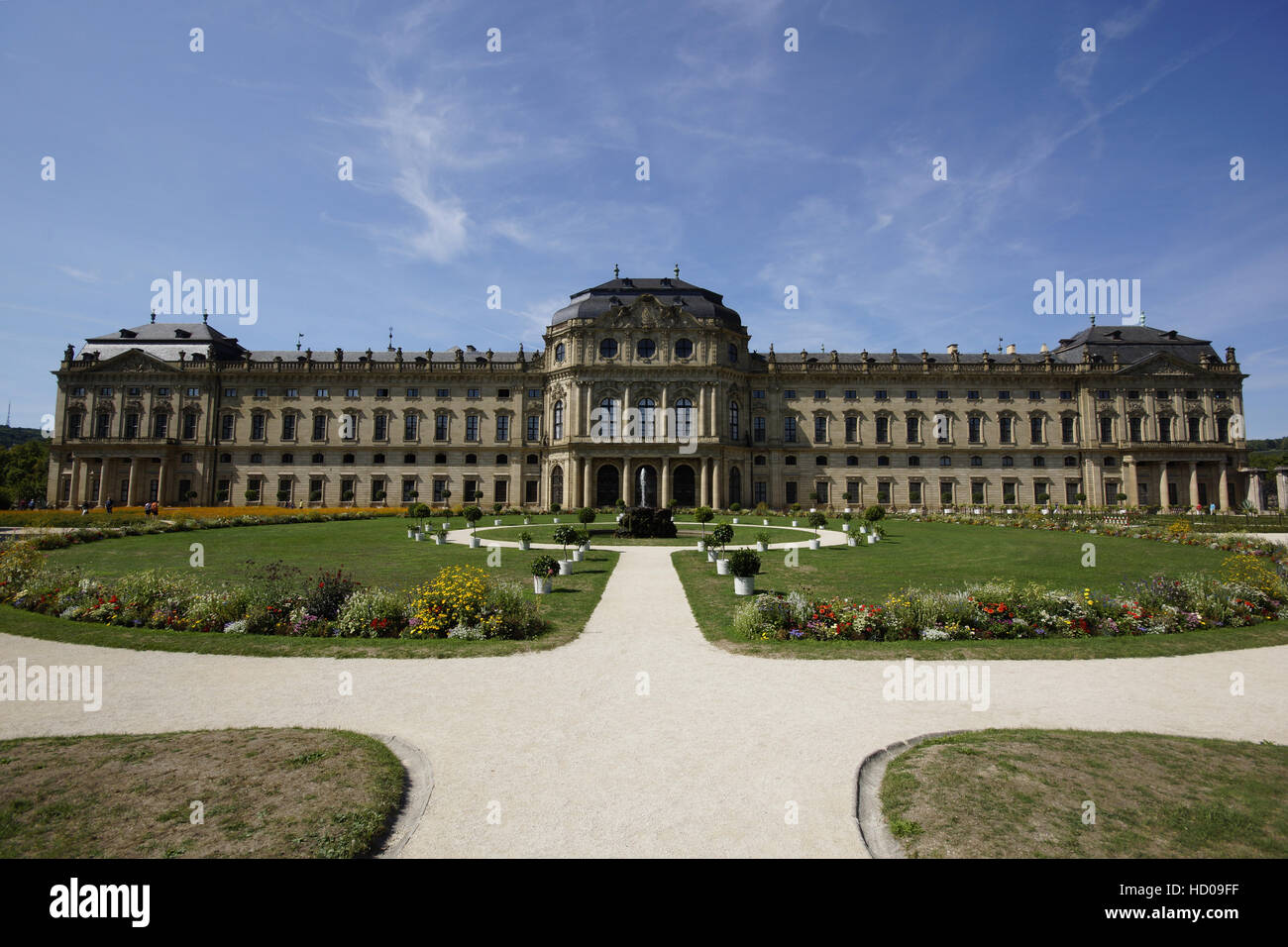 Residenza di Würzburg, giardino anteriore, Würzburg, bassa Franconia, Baviera, Germania Foto Stock
