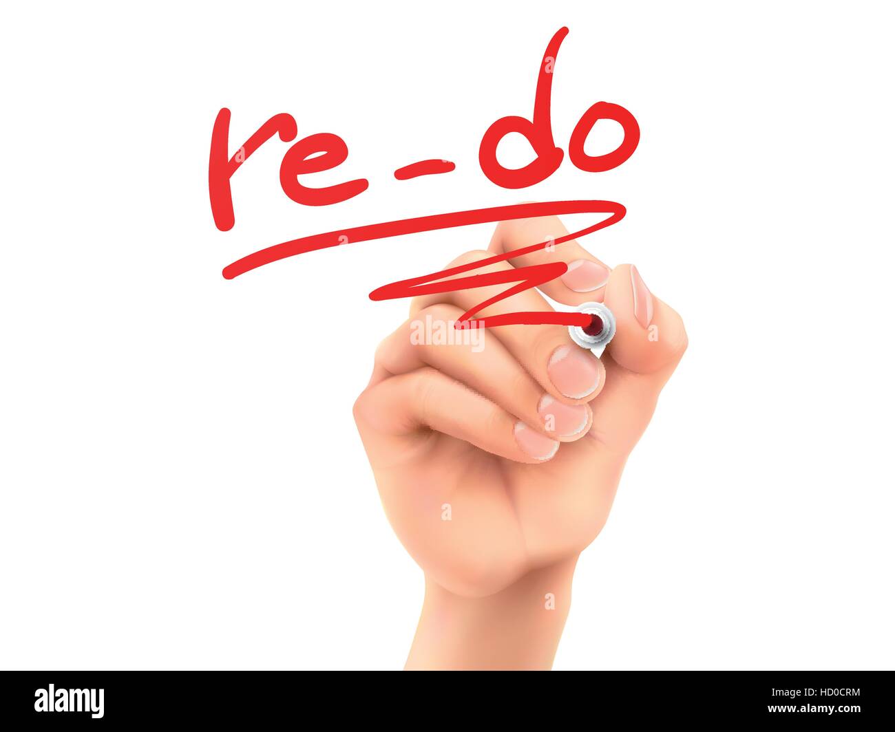 Ri-fare parola scritta a mano su un pannello trasparente Illustrazione Vettoriale