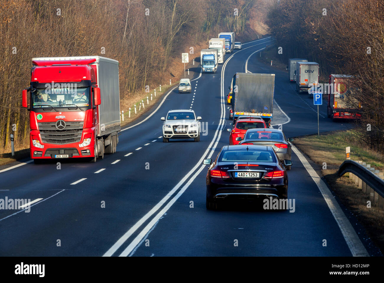 Strada europea per autocarri Repubblica Ceca Foto Stock