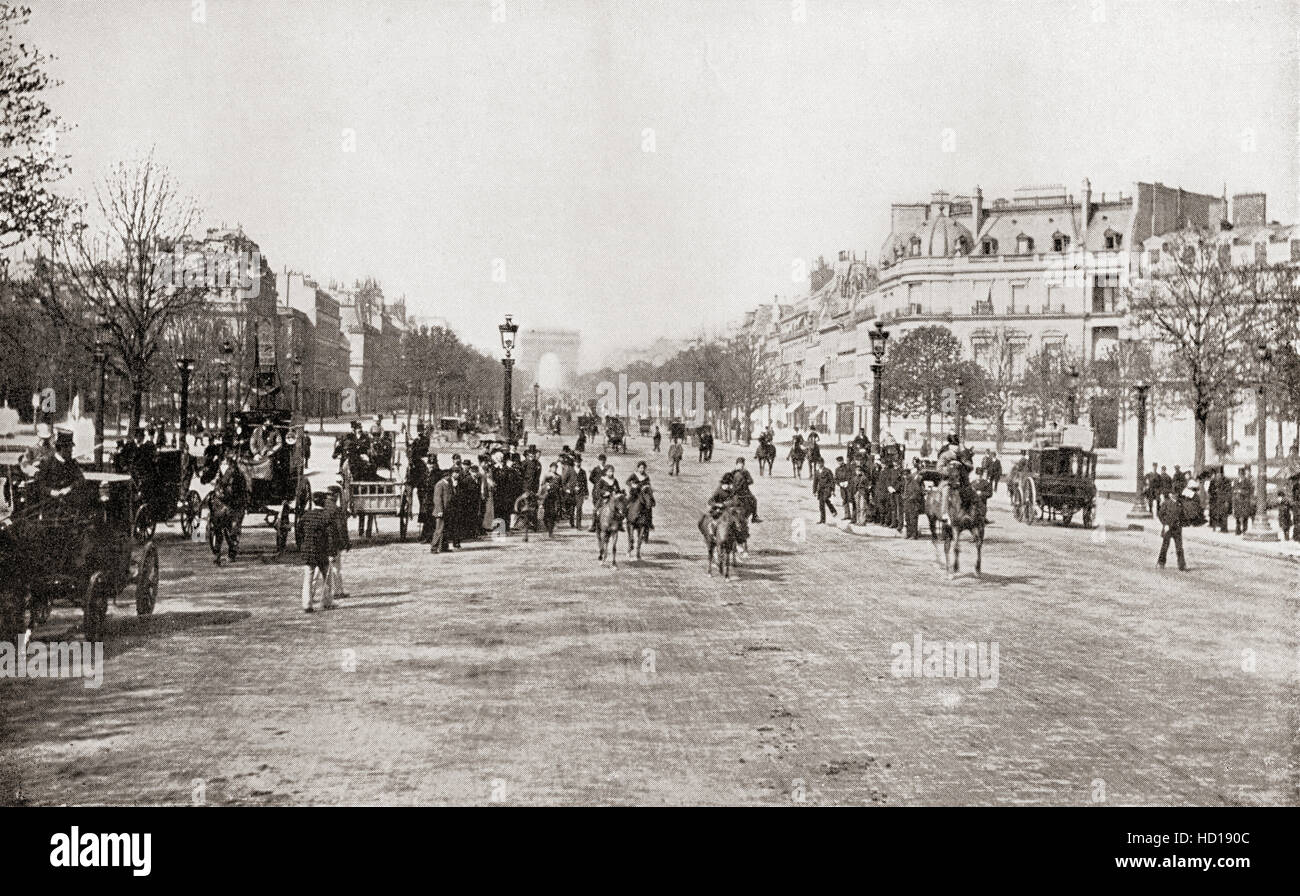 L'Avenue des Champs-Élysées, ottavo arrondissement, Parigi, Francia nei primi anni del XIX secolo. Foto Stock