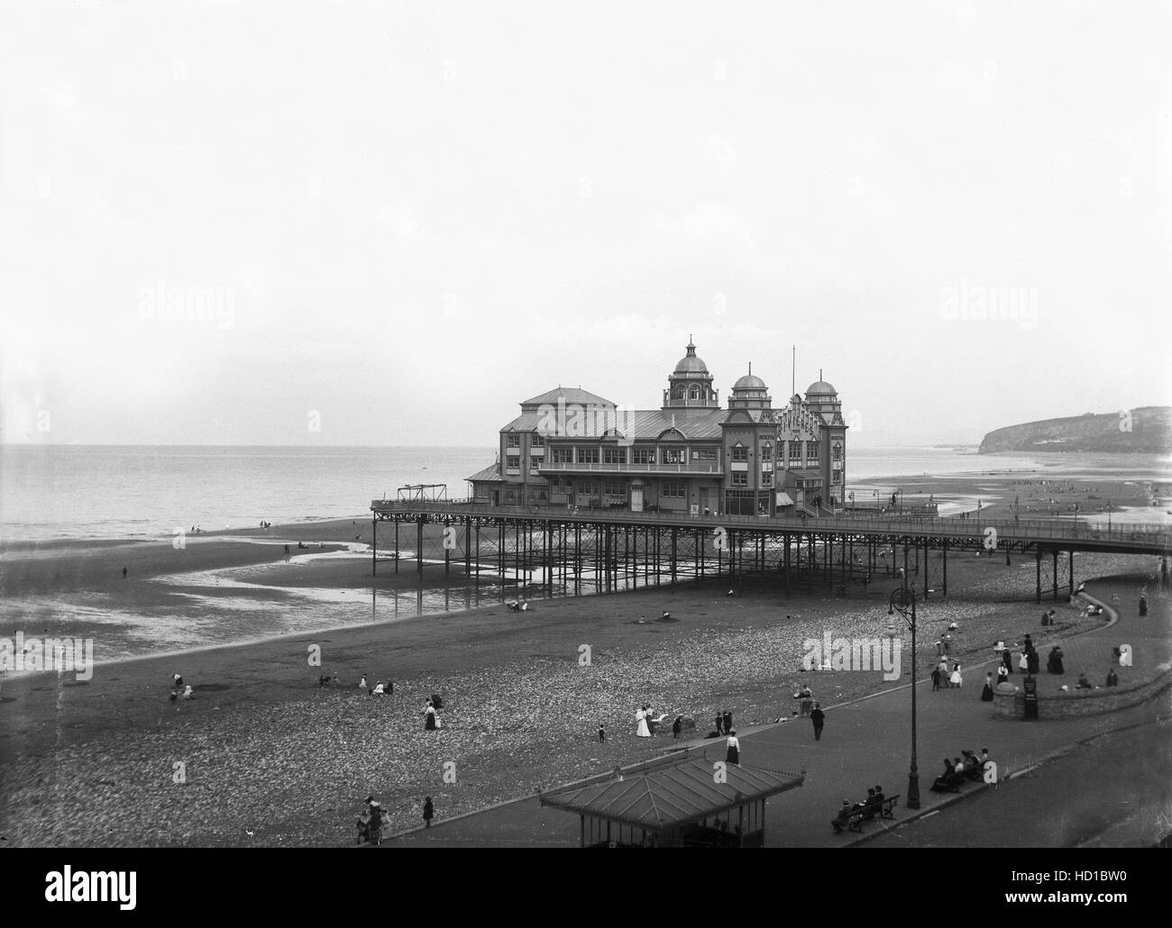 Colwyn Bay Pier e il Pavillion nel Galles del Nord 1910 Foto Stock