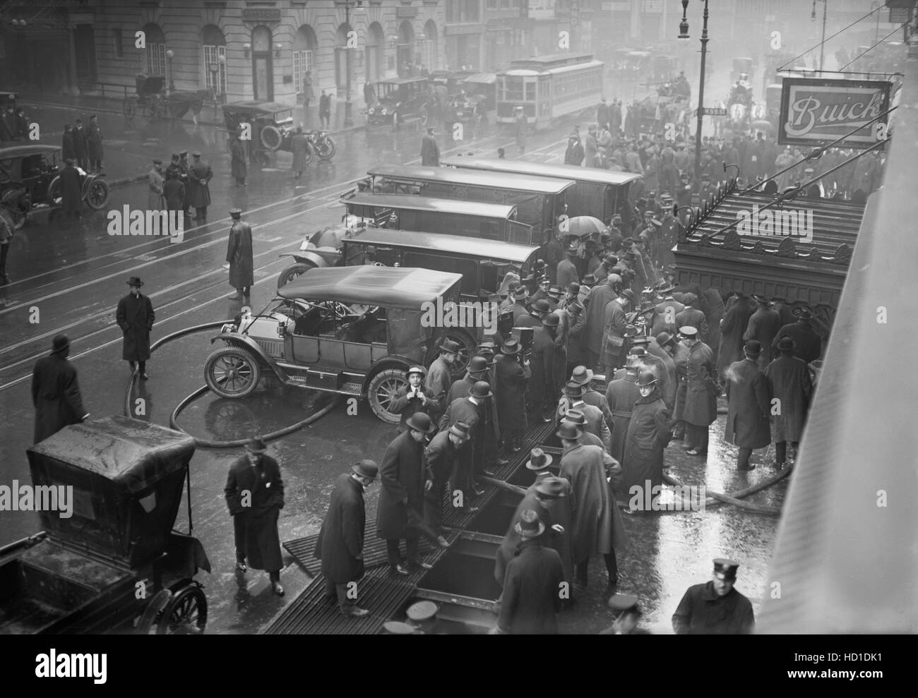 Tunnel della metropolitana Fire, West 55th Street e Broadway, New York New York, Stati Uniti d'America, Bain News Service, Gennaio 1915 Foto Stock