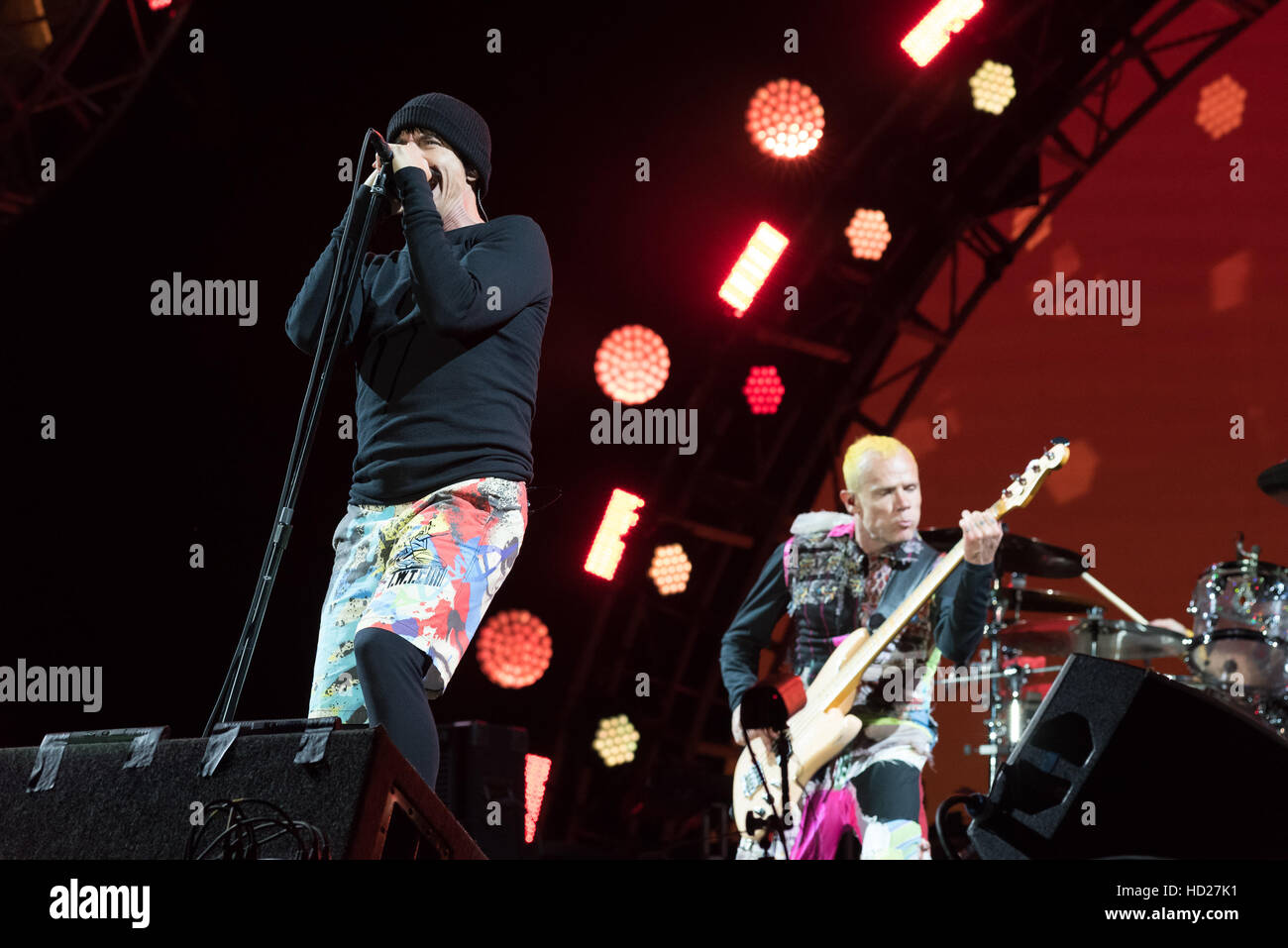 Red Hot Chili Peppers headline Leeds Festival 2016 Giorno 3 dotata di: Red Hot Chili Peppers, Anthony Kleadis, Flea dove: Bramham Park, Regno Unito quando: 29 Ago 2016 Foto Stock