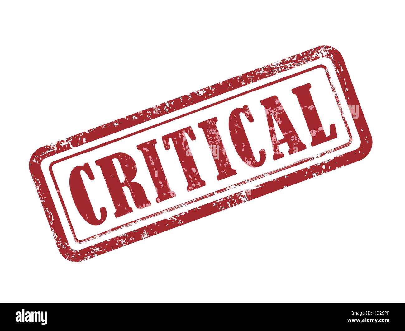 Timbro critico in rosso su sfondo bianco Illustrazione Vettoriale