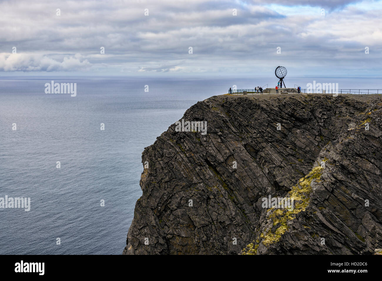 Capo Nord (Nordkapp) è un promontorio sulla costa settentrionale dell'isola di Mageroya in Norvegia Foto Stock