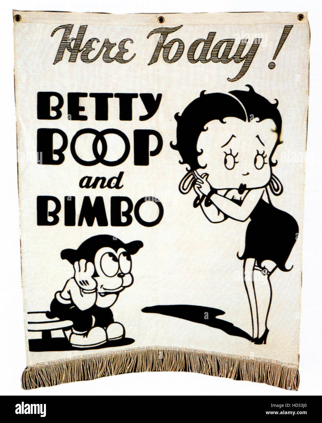 Betty Boop (a destra) con il Bimbo sul banner promozionali ca. 1933 Foto  stock - Alamy