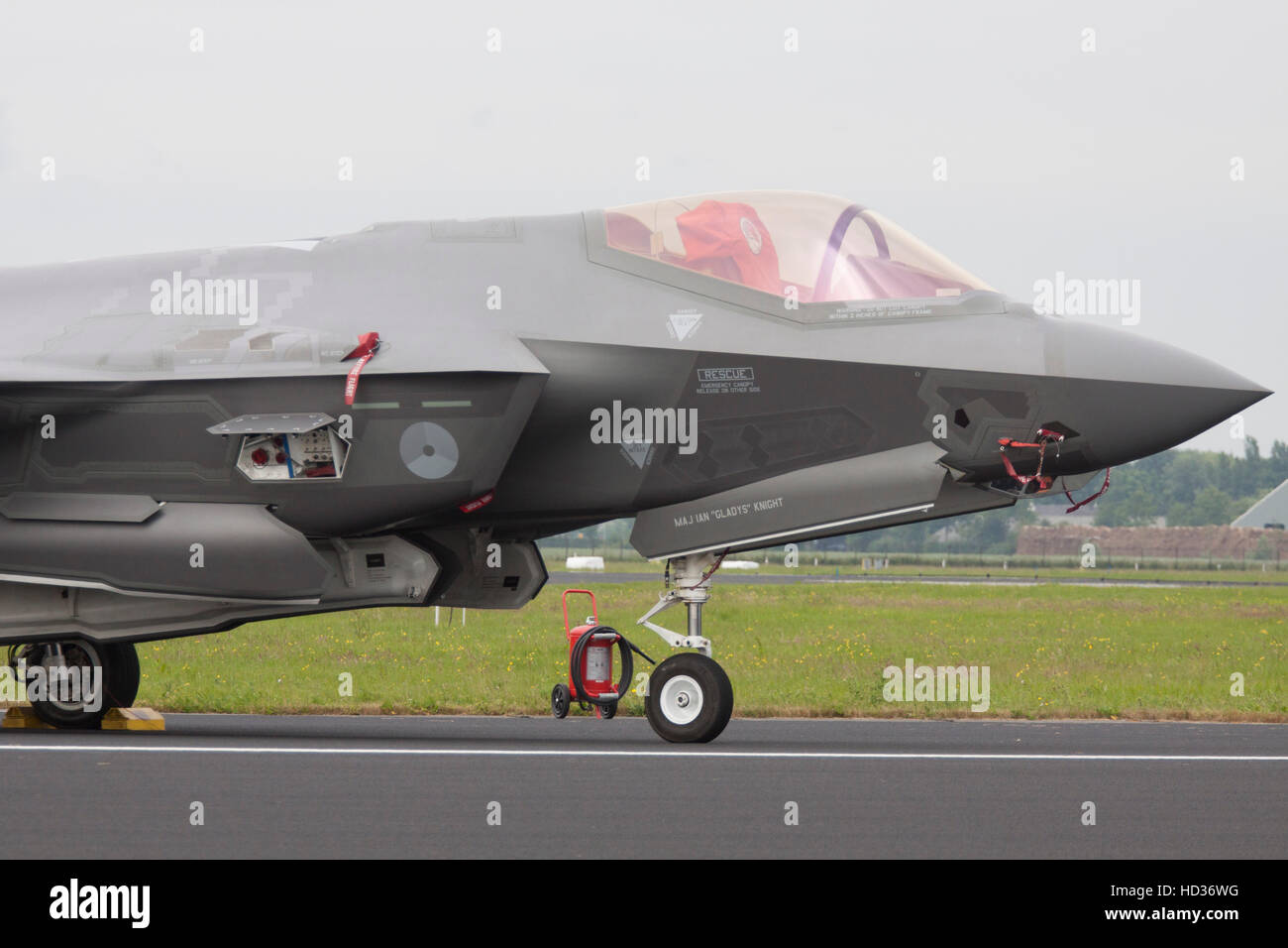 LEEUWARDEN, Paesi Bassi - 11 juni 2016: anteriore di un nuovo giunto sempre avviare Fighter, F 35 jet da combattimento Foto Stock