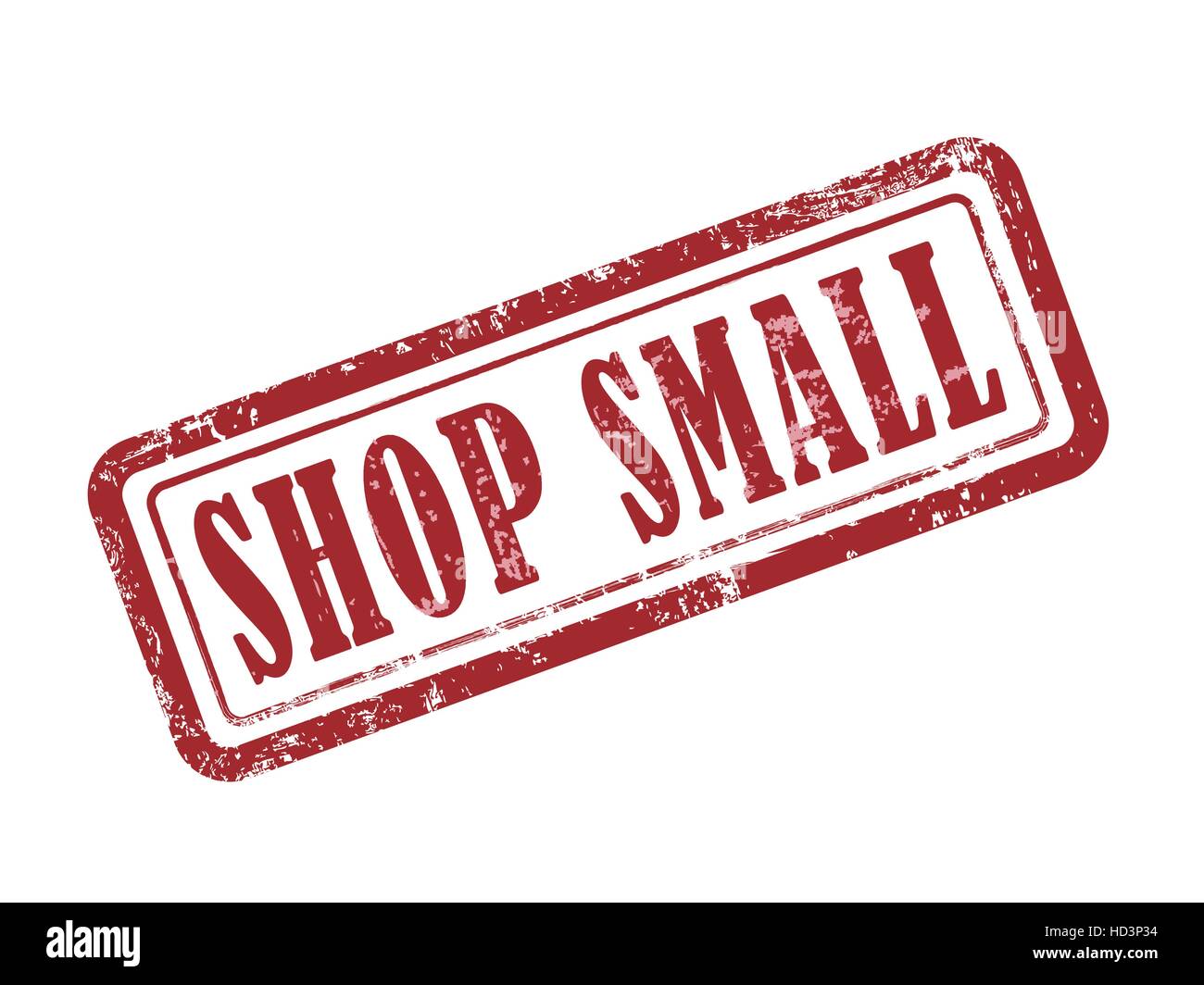 Timbro piccolo negozio in rosso su sfondo bianco Illustrazione Vettoriale