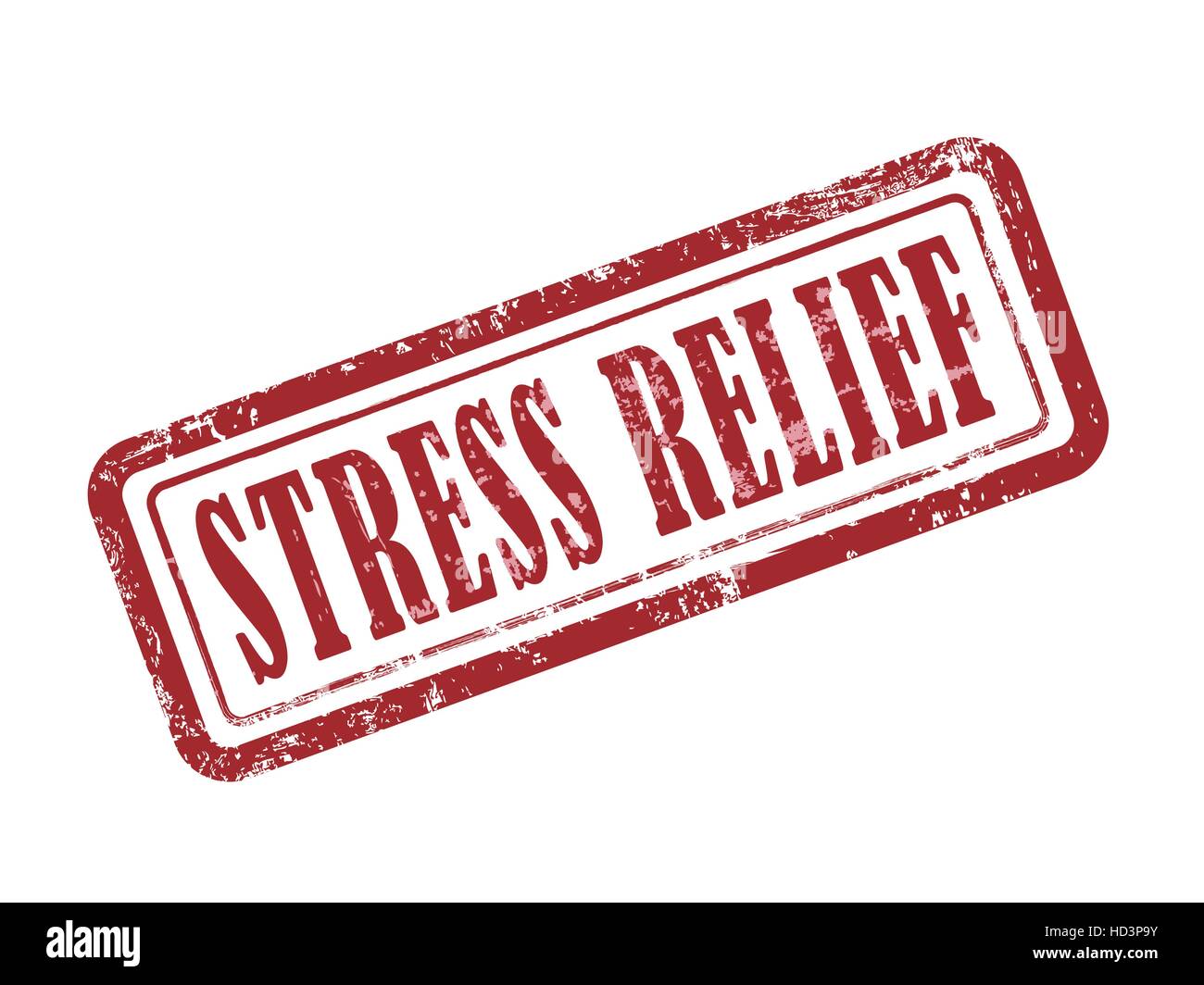 Timbro per alleviare lo stress in rosso su sfondo bianco Illustrazione Vettoriale